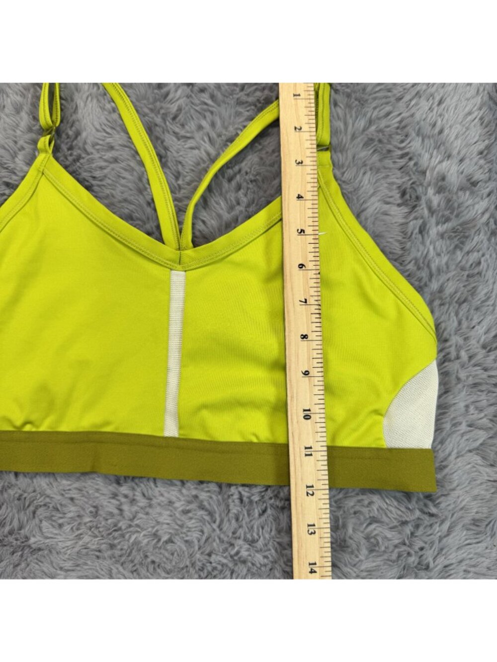 Nike Authentic Womens Size XL Dri-FIT INDY Neon Green White Top Sports Bra NEW - Picture 9 of 9